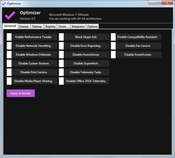 Optimizer(系统优化清理工具)v11.0中文版