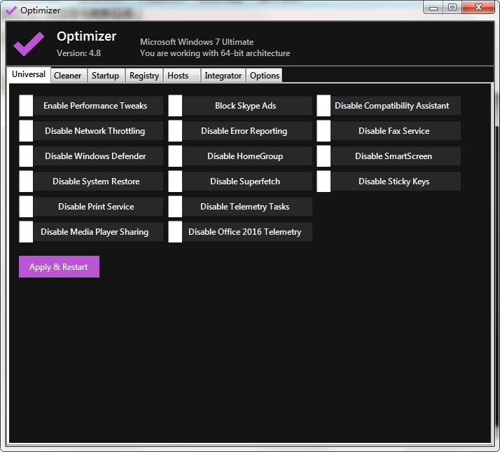 Optimizer(系统优化清理工具)v11.0中文版