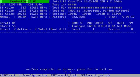 Memtest86 内存测试工具 v6.00b4