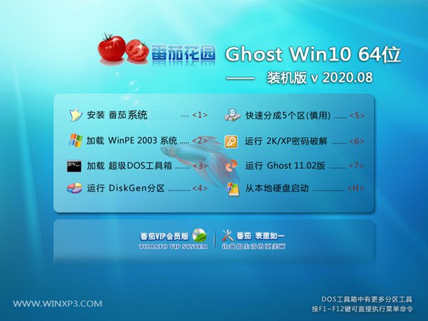 番茄花园 Win10专业版 64位下载 V2020.08 免激活