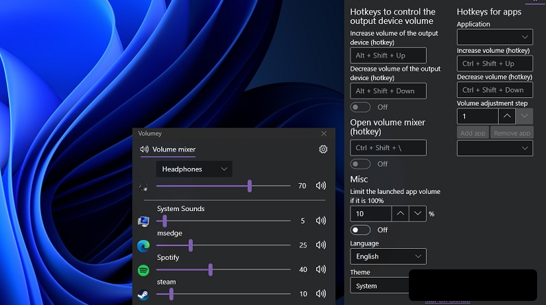 Volumey(Windows 音量混合器) v1.3.3.0中文版
