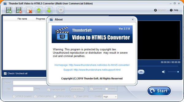 ThunderSoft Video to HTML5 Converter 下载v3.5.0.0 中文版