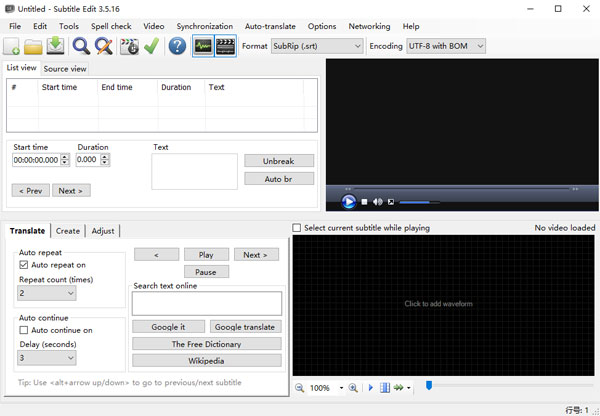 Subtitle Edit V3.6.5中文版