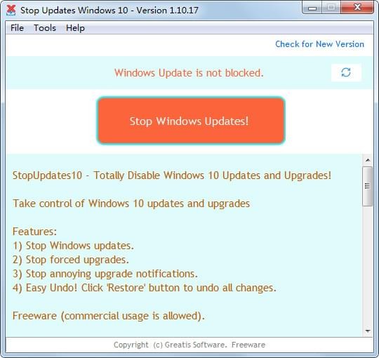 StopUpdates10(win10自动更新关闭工具) v3.6.2021 最新版